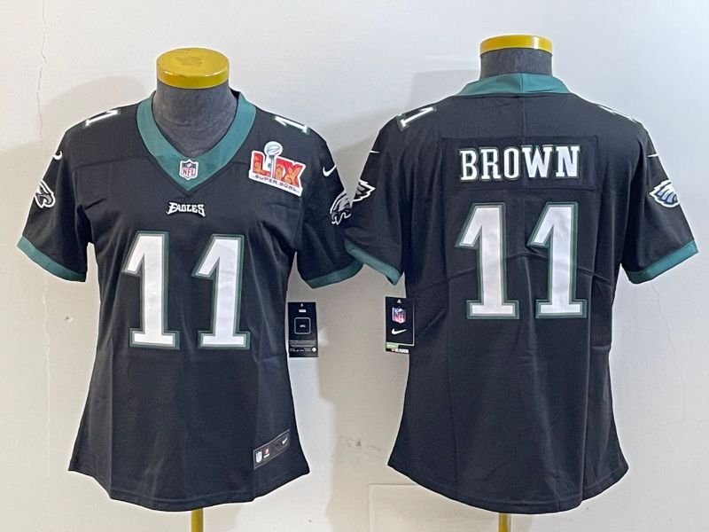 Youth Philadelphia Eagles #11 Brown Black 2025 Nike Vapor Limited NFL Jersey style 2->youth nfl jersey->Youth Jersey